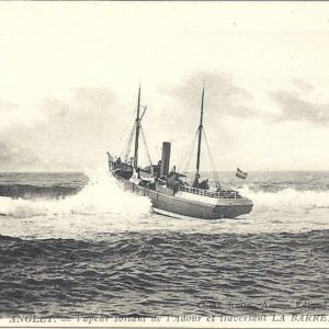 Vapeur sortant de l'Adour et traversant LA BARRE