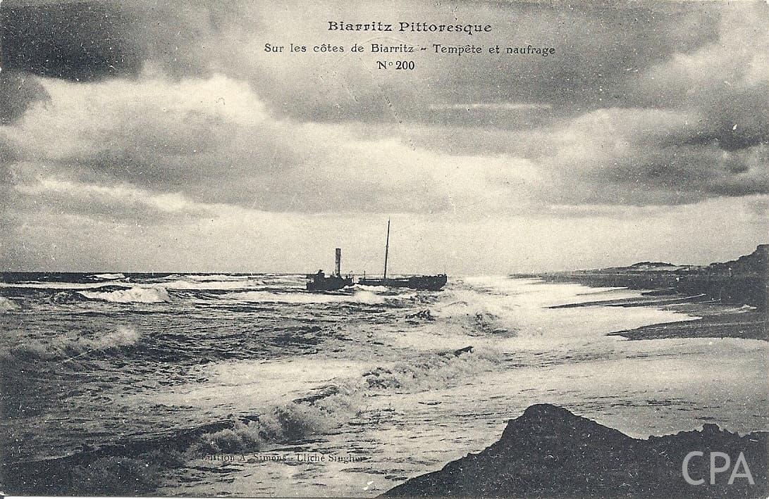 BIARRITZ PITTORESQUE Sur les côtes de Biarritz - Tempête et Naufrage