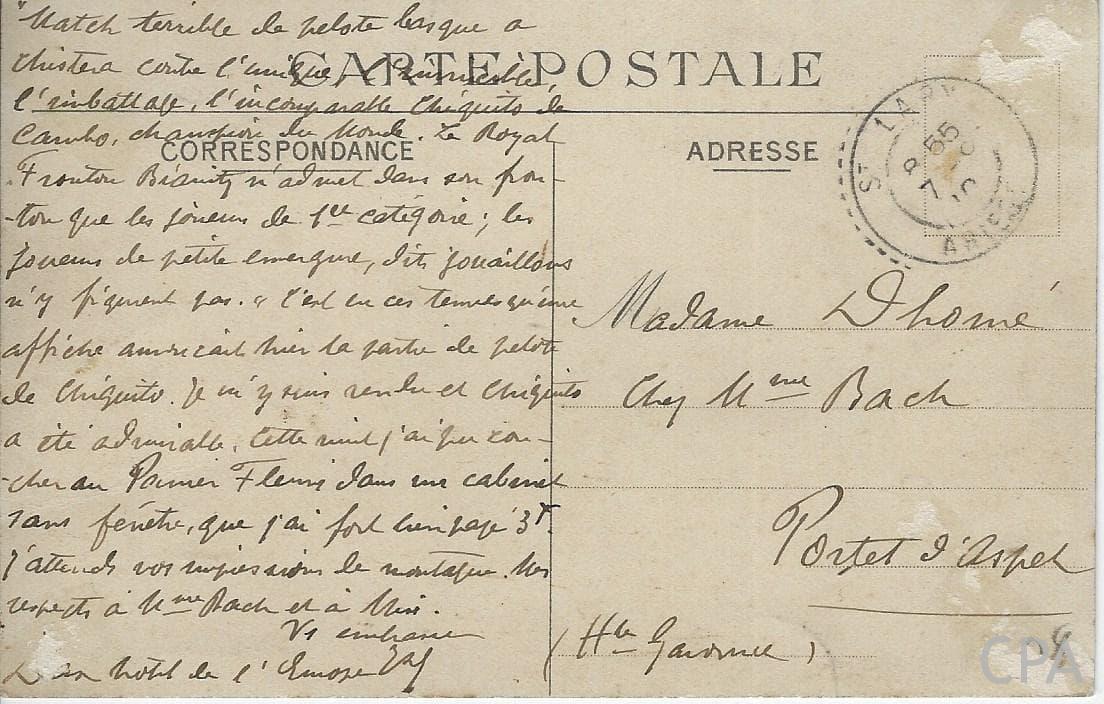 AU PAYS BASQUE - Partie de pelote Franco-Espagnole à chistera au fronton d'Anglet – Image 2