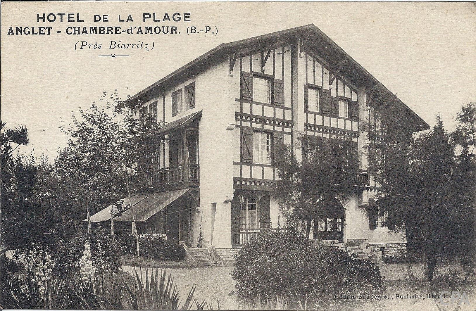 HOTEL DE LA PLAGE ANGLET - CHAMBRE-D'AMOUR. (B.-P.) (Près Biarritz)