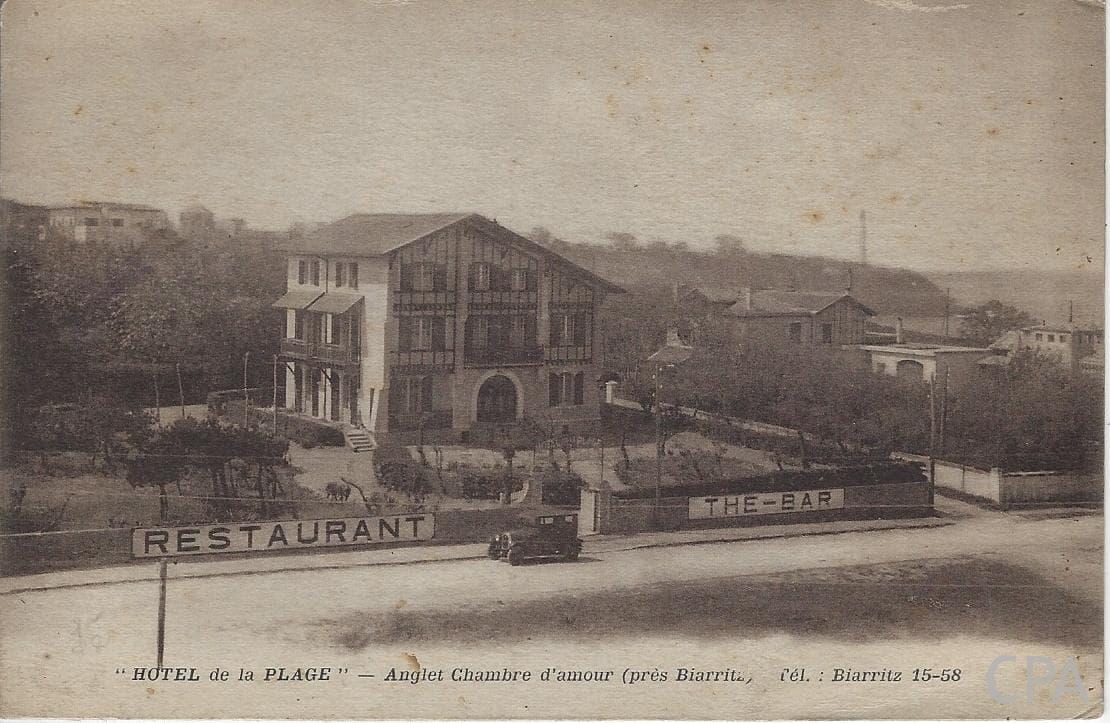 "HOTEL de la PLAGE" - Anglet Chambre d'Amour (prés Biarritz Tél : Biarritz 15-58