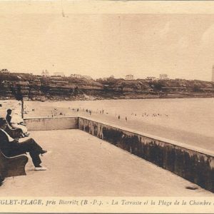 ANGLET-PLAGE, près Biarritz (B.-P.). - La Terrasse et La Plage de la Chambre d'Amour