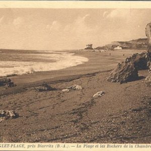 ANGLET-PLAGE, près Biarritz (B.-A.). - La Plage et les Rochers de la Chambre-d'Amour