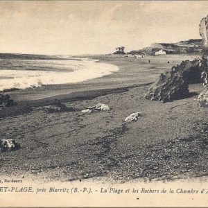 ANGLET-PLAGE, près Biarritz (B.-P.). - La Plage et les Rochers de la Chambre d'Amour
