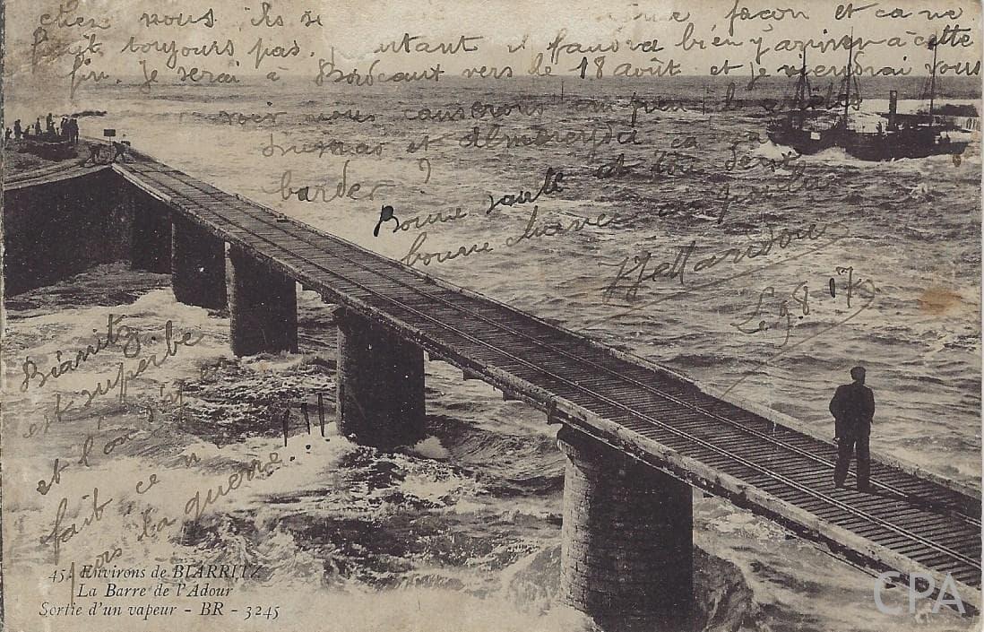 La Barre de l'Adour Sortie d'un Vapeur -BR- 3245