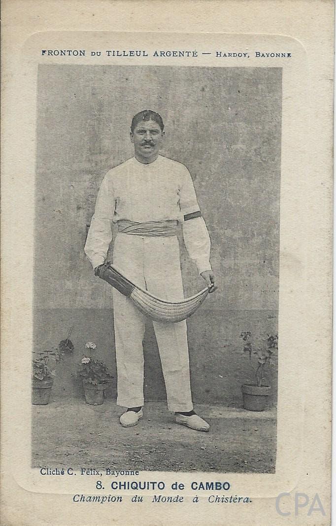 FRONTON DU TILLEUL ARGENTE HARDOY BAYONNE CHIQUITO DE CAMBO Champion du Monde à Chistéra