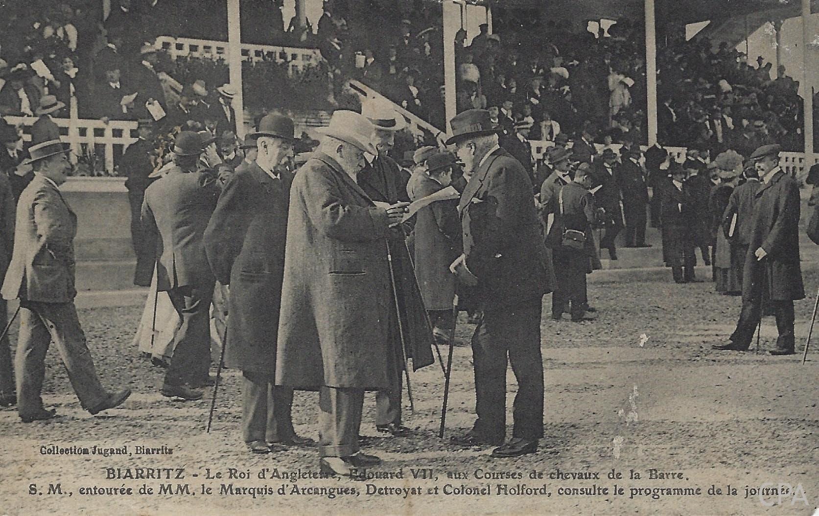 Le Roi d'Angleterre, Edouard VII, aux Courses de chevaux de la Barre