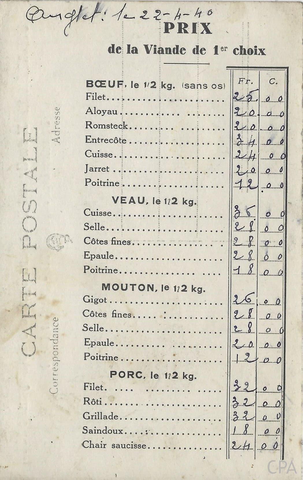 PREMIER PRIX DU GRAND Concours Agricole de Bayonne 1935 Boucherie P,LACOSTE Anglet – Image 2