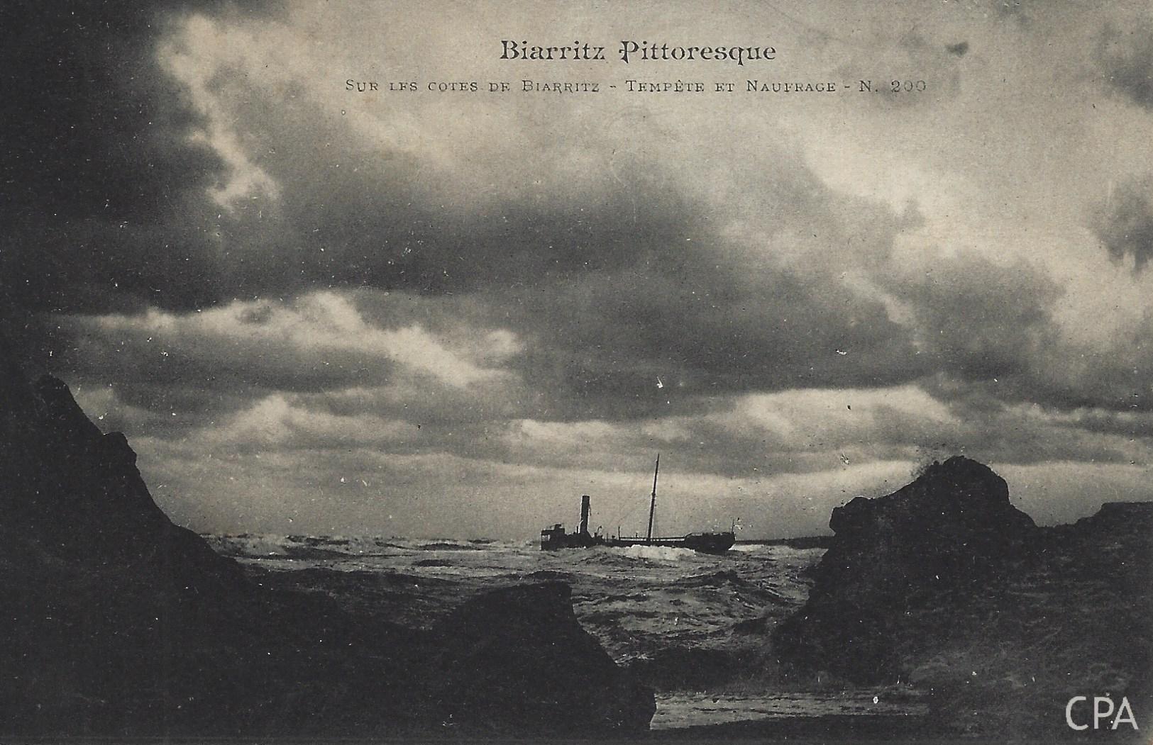 Biarritz Pittoresque SUR LES COTES DE BIARRITZ - TEMPETE ET NAUFRAGE